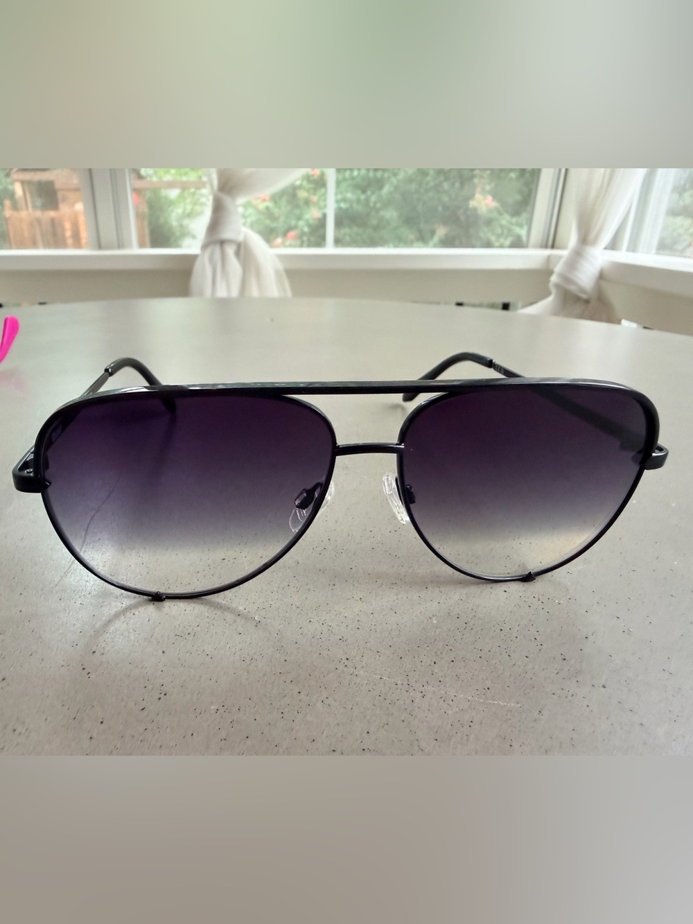 New Quay Aviator Sunglasses with Gradient Black Lenses